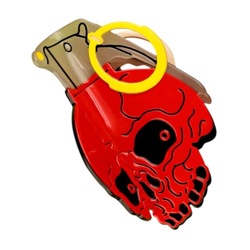 BESTYASH Roter Großer Haarkralle aus Leichtem Azetat Sicherer Griff Witziges Totenkopf-design für Halloween-partys Cosplay und Alltagsstyling Modisches Accessoire für Damen von BESTYASH