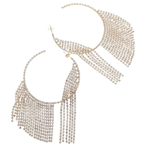 BESTYASH Runde Quasten Ohrringe mit Funkelnden Strasssteinen Leichte Tassel Hoop Ohrringe für Damen Runde Ohrhänger Eleganter Schmuck für Hochzeit Party und Alltag von BESTYASH