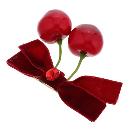 BESTYASH Bow Haarschmuck Für Mädchen Süße Rote Kirsch-velours-haarspangen Vielseitige Schleifen-haarclips Für Pferdeschwanz Trendige Haarschmuck-accessoires Kinderfreundlich Und Sanft von BESTYASH