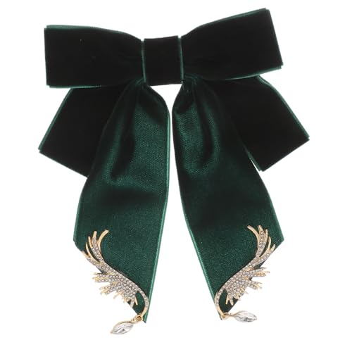 BESTYASH Schleifen Brosche Krawatte Für Frauen Fliegebrosche Für Kleidung Schleife Brosche Schleifenbroschen, Anstecknadeln Krawattennadel Barocke Brosche Bogen Strasssteine Dark Green von BESTYASH
