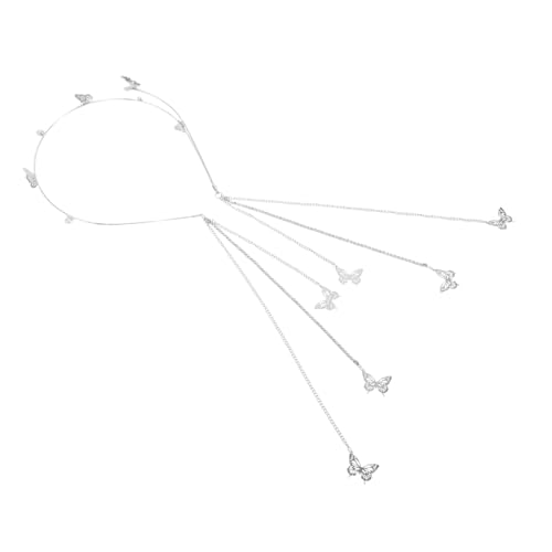 BESTYASH Hochzeitsstirnband Mit Perlen Und Kette Schmetterlingsquaste Für Braut Legierung Elegant Haarschmuck Für Hochzeit Stirnband Mit Kette Und Perlen von BESTYASH