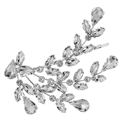 BESTYASH Seitliche Clips Geformte Haarspange Mädchen Strass Klaue Clip Clip Zinklegierung Silber von BESTYASH