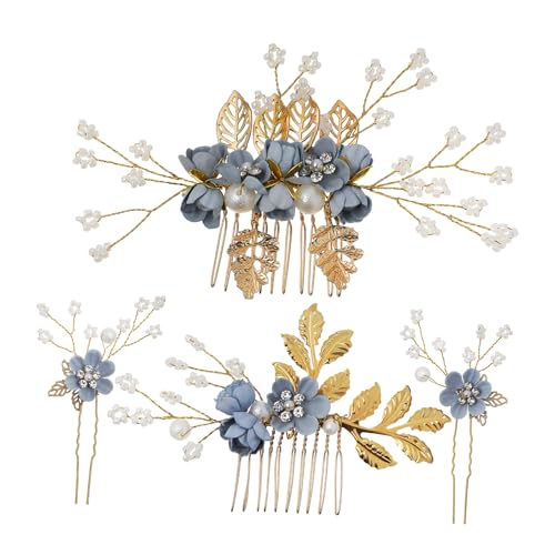 BESTYASH Seitliche Haarkämme Mit Blumen Und Strasssteinen Dekorative Haarnadeln Aus Legierung Für Bräute Damen Hochzeit Feier Besonderes Anlass von BESTYASH