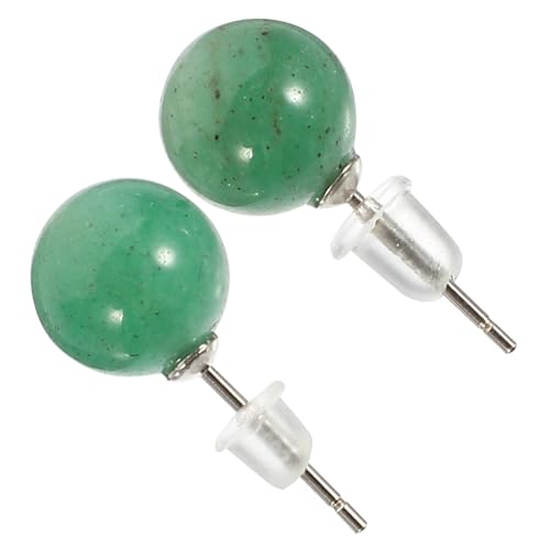 BESTYASH Silber Jade Ohrstecker Vintage Design Runde Ohrringe Damen Schmuck Allergiefrei Leicht und Komfortabel für Alltag und Festliche Anlässe Geschenkidee für Mädchen und Frauen von BESTYASH