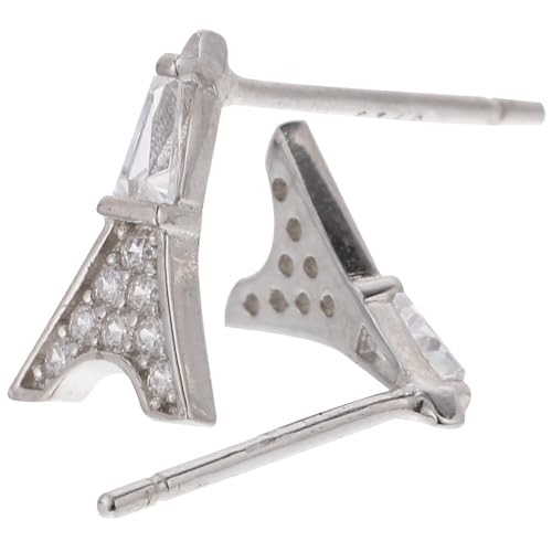 BESTYASH Silber Ohrstecker Damen Eiffelturm Schmuck Ohrschmuck Kleine Turm Ohrstecker Leicht Elegante Modische Weißgold Farbe von BESTYASH