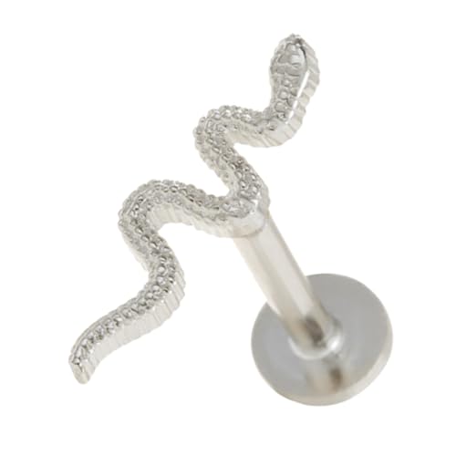 BESTYASH Silber Ohrstecker Schlangenform Flache Rückseite Leichtes Cartilage Piercing Damen Ohrpiercing Schmuck für Alltag Muttertag Geburtstag von BESTYASH