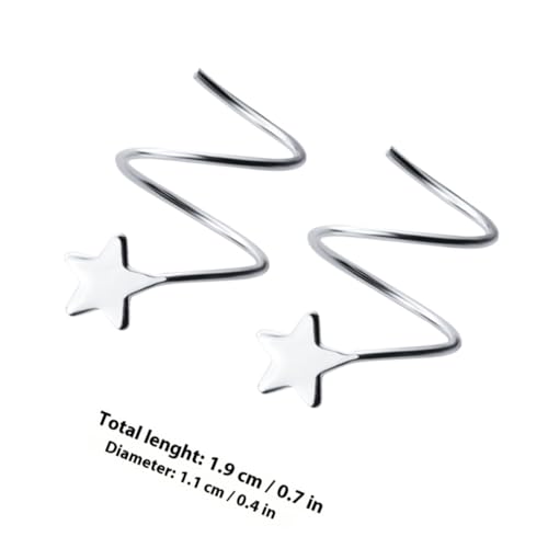 BESTYASH Silber Stern Ohrstecker Ohrklemmen für Mädchen Hypoallergene Leichte Ohrringe mit Wellenform Eleganter Schmuck für Alltag Hochzeit Geburtstag von BESTYASH