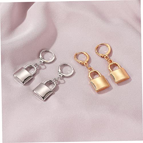 BESTYASH Silberne Punk Style Schloss Ohrringe Unisex Anhänger Hip Hop Ohrstecker Vintage Minimalistisch Langlebig für Party Tanz von BESTYASH