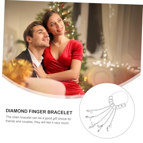 BESTYASH Silberne Wasserstein Handkette mit Verstellbarem Ring und Armband Modisches Finger chain Schmuckstück für Damen und Teenager Langlebiges Legierungsmaterial Geschenk für Freundin von BESTYASH