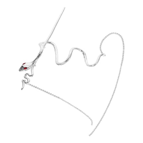 BESTYASH Silberner Metall Haarstab Schlange mit Langer Quaste Langlebiger Haarschmuck für Dutt und Flechtfrisuren Vintage Styling Tool für Damen von BESTYASH