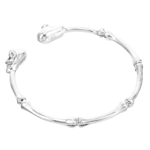 BESTYASH Skull Bangle Armband Langlebiger Punkiges Offenes Gothic Schmuckstück für Frauen und Männer Modisches Handdekorationsaccessoire für Halloween Party Cosplay von BESTYASH