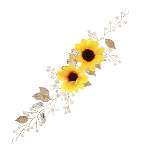 BESTYASH Sonnenblumen Stirnband mit Handgefertigten Seidenblumen und Funkelnden Modischer Haarschmuck für Frauen und Mädchen Geeignet für Hochzeit Geburtstag und Festliche Anlässe von BESTYASH