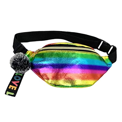 BESTYASH Pu-Leder Fanny Pack Mit Holografischem Design Verstellbare Bauchtasche Für Damen Glänzende Gürteltasche Mit Reißverschluss Für Outdoor-aktivitäten Reisen Und Sport Farben von BESTYASH