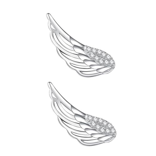BESTYASH Sterling Silber Federn Ohrringe Damen Feine Verarbeitung Hautfreundlich Leicht Ohrschmuck Engelsflügel Stilvoll Alltagsschmuck von BESTYASH