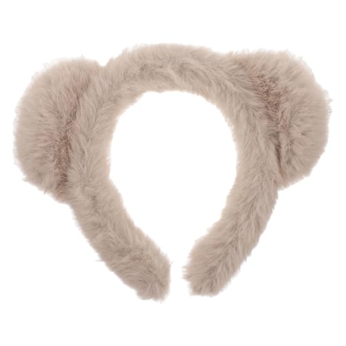 BESTYASH Plüsch Bärenohren Haarschmuck Für Damen Make-up-stirnband Khaki Für Gesichtspflege Spa Und Duschen Flauschiger Haarreif Mit Niedlichem Design von BESTYASH