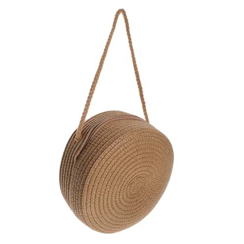 BESTYASH Strandtasche Damen Strohtasche Schultertasche Leicht Zipper Tragbar Rattan Umhängetasche Urlaub Beach Clutch Für Alltag Shopping Dating von BESTYASH