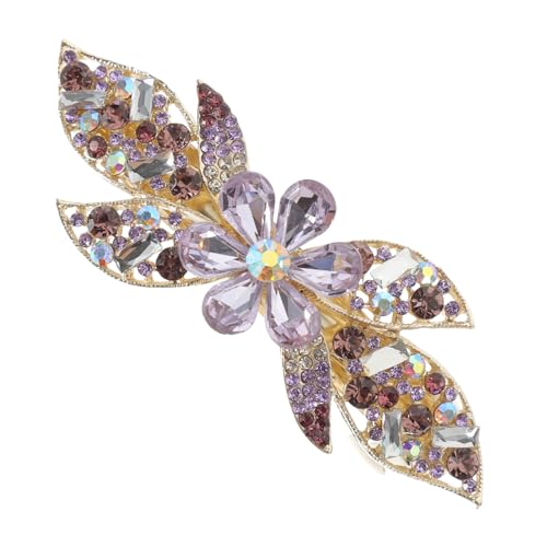BESTYASH Strass-Blumen-Haarspange Haarspangen für Frauen Strasshaarstifte Haarspangen frauen Form lockig Brötchen Klammer hübsche Neuheit Strasssteine Violett von BESTYASH