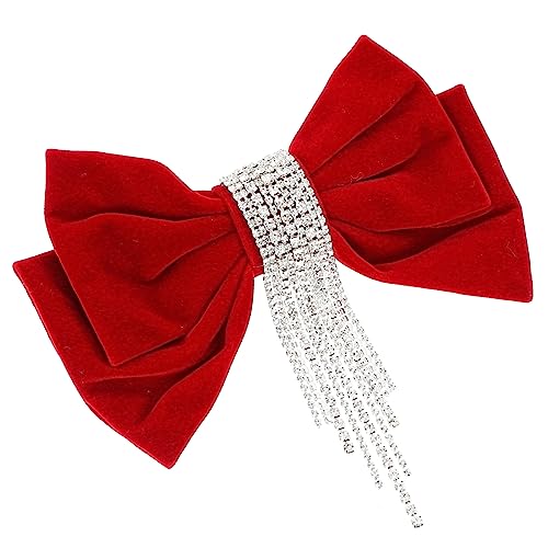 BESTYASH Strass Haarschleife Clip Große Schleife Haarspange Für Damen Eleganter Kopfschmuck Für Besondere Anlässe Fuchsia Mit Glitzerstein Verzierung Leicht Und Tragbar von BESTYASH