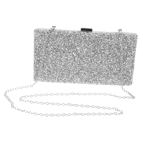BESTYASH Strassbesetzte Damen Clutch Abendtasche Silber Glänzende Umschlag Handtasche für Party Hochzeit Brautjungfer Modische Kleine Tasche Elegant Stilvoll von BESTYASH