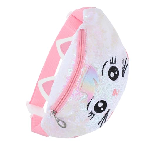 BESTYASH Süße Katzen Embroiderie Glänzende Sequins Bauchtasche mit Verstellbarem Gürtel für Outdoor Aktivitäten Schule und Spiel als für Mädchen von BESTYASH