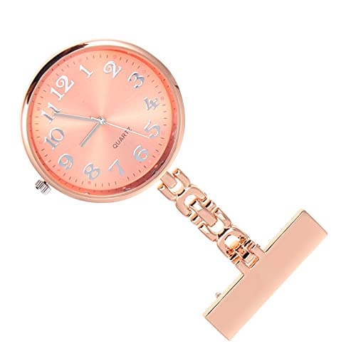 BESTYASH Taschenuhr Pflege Männer Mann Stilluhr Kette Groß Für Frauen Digitaluhr Gold Fackel Medizinisch Brosche Ansehen Personalwache Zierlich Stichuhr Einziehbar Anhänger Glas Orange von BESTYASH