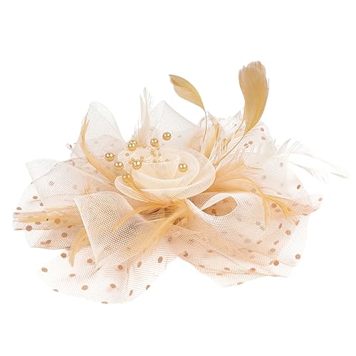 BESTYASH Tea Party Fascinator Hut Mit Federn Abnehmbaren Haarklammern Und Elastischem Haarreifen Hochzeits-accessoire Für Partys Und Brautfeiern von BESTYASH
