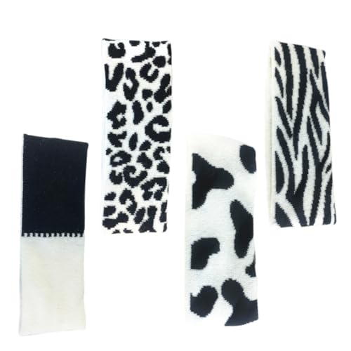 BESTYASH Teiliges Stretchy Haarbänder mit Kuhmuster Gestrickte Sport stirnbänder in Schwarz weiß Elastische Haarschmuck für Damen und Mädchen Vielseitig für Sport und Alltag Geeignet von BESTYASH