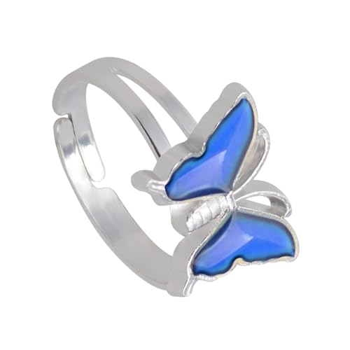 BESTYASH Thermochromer Damenring aus Langlebiger Verstellbar Modischer Fingerschmuck Anti rostartig Stilvoller Farbwechselring für Frauen Vielseitig Kombinierbar bei Jedem Anlass von BESTYASH