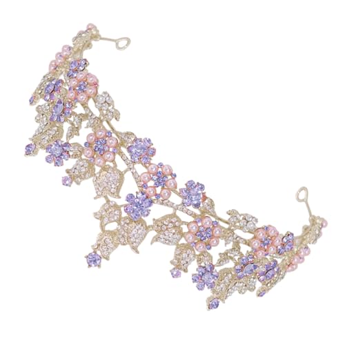 BESTYASH Tiara Brautkronen Empfindlich Krone Hochzeit Braut Dekore Hochzeitskopfschmuck Für Die Braut Geburtstagskronen Mädchen Stirnbänder Strasssteine Violett von BESTYASH