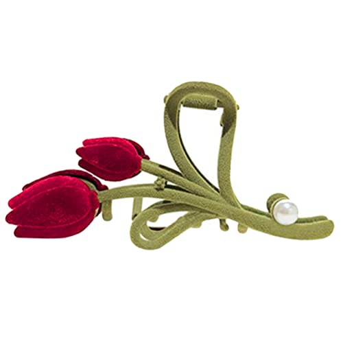 BESTYASH Tulpen fangen Jumbo-Haarspange Haarklauenklammern Barrettes Blume Haarkralle Clip schnappen für Jay haarschmuck Haarblütenclip Haarspangen frauen Haarzubehör Kieferclips Legierung von BESTYASH