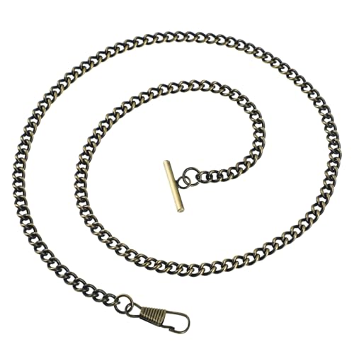 BESTYASH Uhrenkette Aus Metall Lang Mit Vintage-t-Steg-Schnalle Für Taschenuhr Und Jeansgürtel Passend Für Männer Und Frauen Bronze-Farbe von BESTYASH