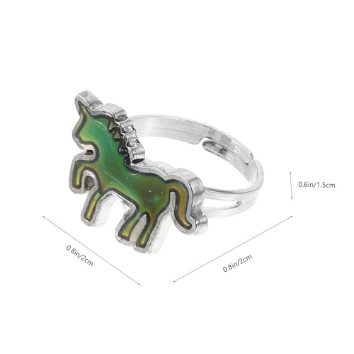 BESTYASH Unisex Einhorn Stimmungsring Farbwechsel Ring Damen Teen Mädchen Cartoon Tier Design Niedlich Einzigartig Minimalistisch Modeschmuck von BESTYASH