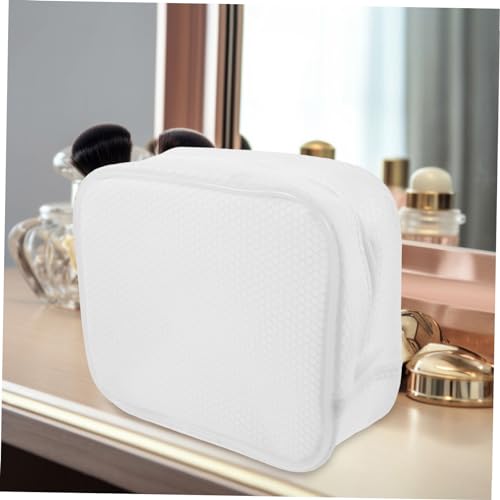 BESTYASH Unisex Eva wasserdichte Kosmetiktasche Weiß mit Reißverschluss Tragbare Make Up Tasche für Reise Camping Business und Alltag Praktischer Kulturbeutel für Frauen und Männer von BESTYASH