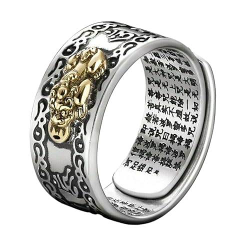 BESTYASH Verstellbarer Herrenring Legierung mit Dekorativem Design Robuster Langlebiger Finger Schmuck Modischer Glücksbringer für Alltag und Besondere Anlässe von BESTYASH