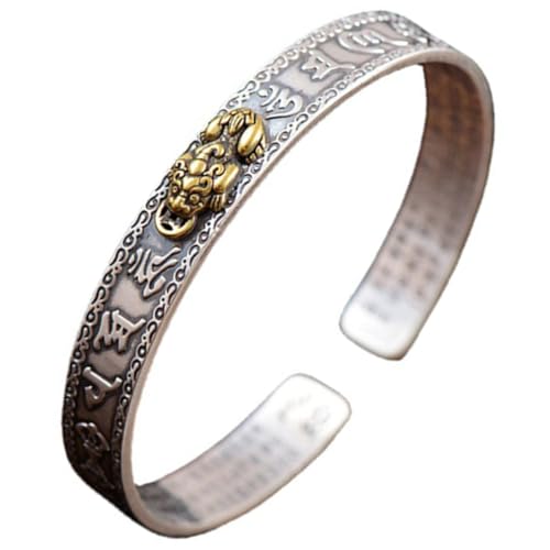 BESTYASH Verstellbarer Kupfer Armreif Herren Kreatives Offenes Buddhismus Armband Retro Religionsstil für Alltag und Party von BESTYASH