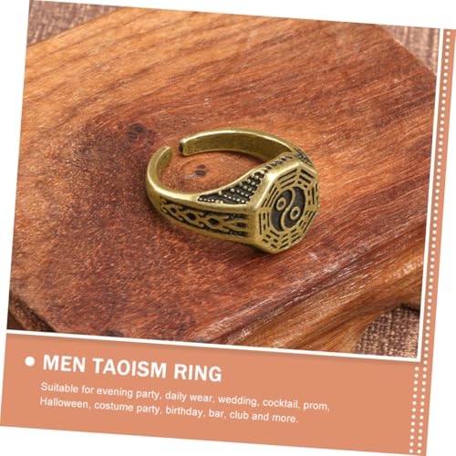 BESTYASH Verstellbarer Unisex Ring aus Offener Retro Taiji Symbol Finger Schmuck Chinesisches Kostümaccessoire für Damen und Herren von BESTYASH