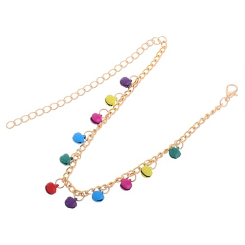 BESTYASH Verstellbares Fußkettchen mit Bunten Glöckchen und Tasseln Boho Damen Fußkette für Sommer Strand Verstellbare Komfortabler und Sicherer Sitz von BESTYASH