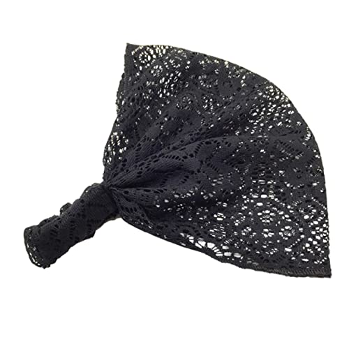 BESTYASH Spitzen Kopftuch Für Damen Schwarz Atmungsaktiv Und Schweißabsorbierend Knitterfrei Für Sport Partys Tanzen Oder Andere Anlässe von BESTYASH