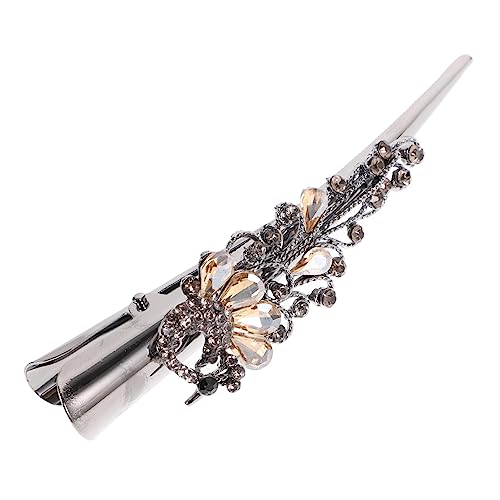 BESTYASH Vintage Haarspange Mit Strasssteinen Große Duckbill Für Damen Elegantes Design Champagnerfarbe Für Hochzeiten Partys Und Alltag von BESTYASH