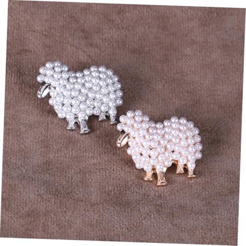 BESTYASH Vintage Perlen Schaf Brosche Damen Anstecknadel Retro Alloy Leicht Schmuck Geschenk für Kleidung Party Alltag von BESTYASH