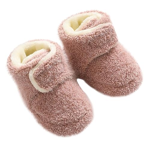 BESTYASH Warme Rutschfeste Krabbelschuhe für Winter Weiche Lauflernschuhe mit Atmungsaktivem Flexiblem Material Verstellbar für Monate Innen Bequeme Hausschuhe für Kleinkinder von BESTYASH
