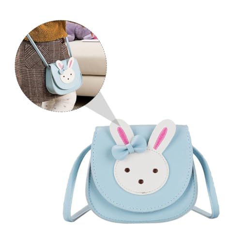 BESTYASH Wasserdichte Umhängetasche mit Niedlichem Hasenmotiv Pu material Leichte Cartoon Bag mit Schleifen akzent für Mädchen Mini Straddle Bag von BESTYASH