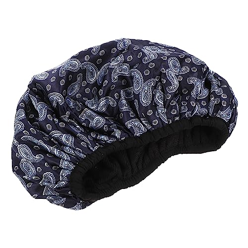 BESTYASH Wasserdichte und absorbierende trockene Haarkappe Haarhaube satingefütterte Duschhaube für handtücher wasserdichte Duschkappe Haushalts-Badekappe Ballaststoff Blue von BESTYASH
