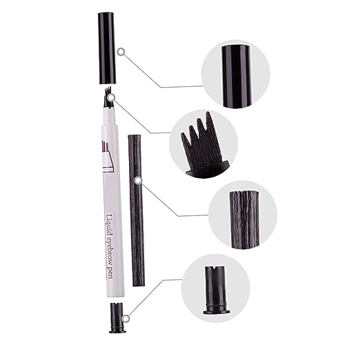 BESTYASH Wasserfester Augenbrauenstift Dunkelgrau Flüssiger Augenbrauenstift Mit Vierzackiger Spitze Für Präzise Konturen Schweißfestes Augenbrauen Make up Tool Langlebig Und Einfach von BESTYASH