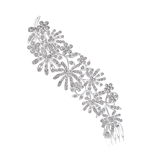 BESTYASH Wasserdichter Braut Haarschmuck mit Funkelnden Strasssteinen Eleganter Haar Kamm für Hochzeit Partys und Besondere Anlässe Weißes Braut Accessoire für Damen und Mädchen von BESTYASH