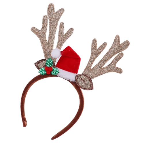 BESTYASH Weihnachtlicher Rentiergeweih Haarreif Antler Haarschmuck Festliches Stirnband für Erwachsene Party Zubehör von BESTYASH