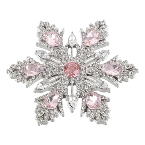 BESTYASH Weihnachtsbrosche Schneeflocke mit Strassbesatz Modische Große Anstecknadel für Damen Feine Handwerkskunst Vielseitig für Anzüge Mäntel Pullover Festlicher Modeschmuck Winter von BESTYASH