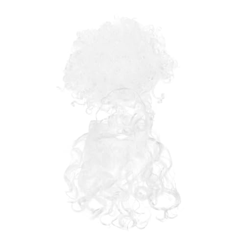 BESTYASH Weihnachtsmann Kostüm Set Weißer Schnurrbart und Perücke Santa Claus Cosplay Set Atmungsaktiv Langlebig Für Weihnachtsfeiern und Maskeraden Erwachsene von BESTYASH