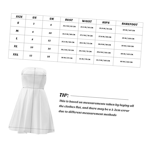 BESTYASH Weißes Ärmelloses Minikleid Damen Elegant Klassisch Strapazierfähiges Polyester Sommerkleid XL Vielseitig für Party Abschluss Geburtstag von BESTYASH
