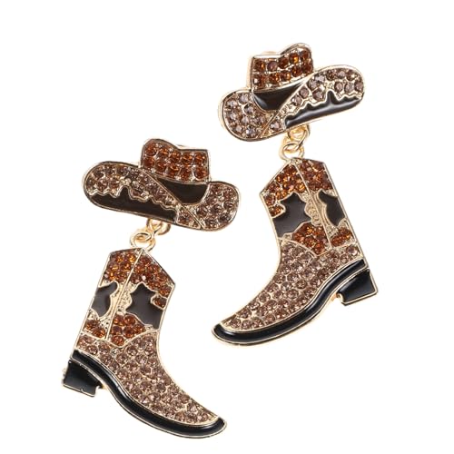 BESTYASH Western Ohrringe Damen Strass Cowgirl Hut und Stiefel Design Leicht Ohrhänger für Western partys und Alltag von BESTYASH